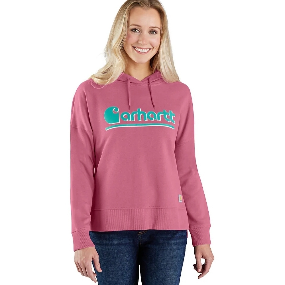 Carhartt Women's Sz M Tencel Fiber Series Loose Fit Hoodie Sweatshirt Woodrose